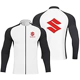 ABORER Herren Fahrradtrikot Langarm SU. ZU. KI, Fahrradshirt Herren Atmungsaktiv, Für Frühling und Herbst geeignet, Radtrikot(White,S)