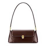 ZOUIQSS Umhängetasche für Damen Vintage-Geldbörse modisch klassisch veganes Leder Clutch Retro-Handtasche mit Schnallenverschluss(Braun)