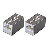 Dutevolns 2Stück LAN Kabel Verlängerung RJ45 Kupplung 10Gbps, Weiblicher zu weiblicher RJ45-Stecker Erweiterungsadapter, Ethernet-Extender für Cat8 Cat7 Cat6 Cat5-Kabel, 100m Long Distance Extend,Grau