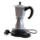 Greethga Elektrischer Espressokocher für 6 Tassen Moka 300 ml mit abnehmbarem Sockel EU-Stecker