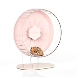 Bucatstate Hamsterrad, 26cm Laufrad Hamster Leise Hamster Spielzeug Transparent, rutschfeste Laufscheibe für Totoro Mouse Eichhörnchen Chinchillas Kleintier Haustier（Rosa）