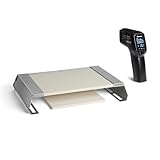 BURNHARD Pizzaaufsatz Bundle 2-tlg. für Gasgrills, Pizzacover mit 2 Cordierit-Pizzasteinen inkl. Infrarotthermometer ideal für FRED & EARL Gasgrills, neapolitanische Pizza in 90-120 Sekunden