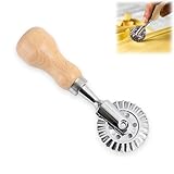 vcsjw Gezähnter Teigrad Mit Einzelner Klinge,Nudelschneider-Rad, Gebäck-Rad, Pasta Cutter Wheel,Spülmaschinenfest,Ravioli Crimper Cutter Rad,Küchenprofi Ravioli Rad,Für Privat- Und Restaurantküchen