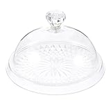 IMIKEYA Kunststoff Tortenhaube Kuchenhaube mit Teller Kuchen Glasglocke Glas Käseglocke Tortenplatte Haube Glaskuppel Torten Glashaube Lebensmittel Abdeckung Mikrowellen Deckel Cover