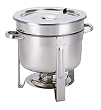 METRO Professional Chafing Dish/Suppenstation, Edelstahl, 9.8 L, rund, Suppenwärmer mit Deckel, Silber