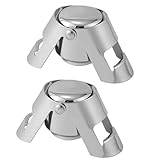 2 Stück Sektverschluss, Edelstahl Sektflaschenverschluss, Reusable Sektverschluss, Auslaufsicher Hält Frisch Sektkorken, Silikon Sektflaschenverschluss, für Weinsammlung, Beer Saver Sealer(Silber)