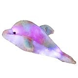 Süßes Delfin Plüschtier,Leuchtend Gefülltes Plüsch Kissen mit LED Licht Dekokissen Weiches Kissen Puppe für Kinder,Kuscheltier Stofftier Delfin Plüsch Spielzeug für Weihnachten Geburtstag Geschenke