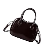 MHADBKH Modische quadratische Pendlertasche für Damen, PU-Leder, Bowling-Schultertasche, Crossbody-Tasche für verschiedene Anlässe, lässig