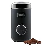 BLACK+DECKER BXCG150E - Elektrische Kaffeemühle 150W | 50 g Bohnenbehälter | Edelstahlbehälter & -klingen | Feines Mahlen | Kabelaufbewahrung | Schwarz