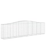 Gabionen mit Hochbogen 4 STK. 400x50x100/120cm - Verzinktes Eisen für Gartenpflege, langlebig & wetterfest, ideal für Gartengestaltung & Sichtschutz