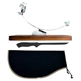 NERTHUS FIH 1212 drehbarem Kopf + Schinkenabdeckung schwarz + Handschärfer + Schinkenmesser schinkenhalter, Holz Edelstahl