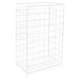 Hypafol Abfallkorb 60 Liter Fassungsvermögen | zum Hängen oder Stellen | Stabil, Weiß, aus Metall | Gitterkorb perfekt für Garage, Werkstatt, Industrie oder Büro! | Robuster Abfalleimer | Papierkorb