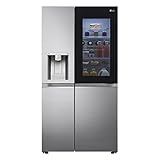 LG GSXV91PZAE Amerikanischer Kühlschrank Side by Side InstaView Total No Frost mit Gefrierfach, 635 l, Nano-UV-Eis-Spender, Türkühlung, Linear Cooling, Smart Kühlschrank mit WLAN und Gefrierschrank