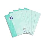 Oxford Collegeblock A4 kariert,160 Seiten, gelocht, mint, 5 Stück