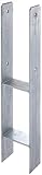 Ultiness® H-Pfostenträger zum Einbetonieren feuerverzinkt Gesamthöhe: 600 mm stabile H-Bodenanker H-Anker Pfostenanker für Carport Zaun Überdachung (101 mm)