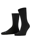 FALKE Unisex Socken Run U So Baumwolle Funktionsmaterial einfarbig 1 Paar, Schwarz Black 3000, 44-45