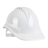 Blackrock Weißer Schutzhelm, Sicherheitshelm, für BAU, Herren Damen Unisex, Arbeitshüte, Bauarbeiter, Einheitsgröße, verstellbares Kopfband, HDPE Schutz, UK/EU 2016/425 EN937:2012+A1:2012