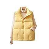 Daunenweste für Damen, ultraleicht, 90 % Entendaunen, winddicht, ärmellos, Weiss/opulenter Garten, S