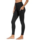 Anti-Cellulite-Leggings, Damen, Push-Up, Schwitzhose, für Sport, große Größe, Loungewear mit Taschen, Trainingsanzug, Yoga, Sportswear, einfarbig, Tregging, 3/4-Hose, Schwarz , 36