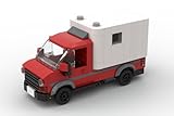 Steinchenshop Klemmbaustein Auto City Roter Campingwagen kompatibel mit den Bausteinen vom Marktführer aus Dänemark (ST-77003)