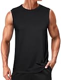 Wayleb Herren Sport Muskelshirt Ärmellos Running Fitness Top Atmungsaktiv Schnell Trocknend Trainingsshirt Sommer Funktions Tanktop Schwarz L