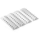 Edelstahl Flammenabdeckung Ersatzteile für Napoleons Rogue 2, Tepro Richfield, 41 x 14cm Universal Brennerabdeckung für Allgrill Modell CBD-410BYB, Mayer Barbecue, Coobinox, Buffalo Grill, 4 Stück