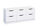 Inter Link – Kommode – 6 Schubladen – Schubladenschrank – Beistellschrank – Sideboard – Melaminbeschichtet – Weiß – Schubladen mit Griffmulden – Westphalen 6