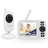 HelloBaby Babyphone ohne WLAN, Video-Babyphone mit Kamera und Audio, 8,1 cm IPS-Bildschirm, Pan-Tilt-Zoom-Kamera, Nachtsicht, 304,8 m Reichweite, USB-Ladegerät