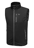 WILLIT Herren Golf Weste Leichtgewicht Softshell Weste Outerwear Ärmellose Jacke für Wandern Laufen Causal Grau Schwarz L