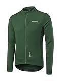 BERGRISAR Herren Fahrradtrikot Radtrikot Langarm für Frühling Herbst Rennrad MTB Mountainbike Trikots, Grün, XL