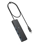 Anker USB-C Hub, 4 Port USB 3.0 Datenhub mit 5 Gbit/s Datenübertragung, 60cm Erweiterungskabel (ohne Ladeleistung), USB-C Splitter für Typ-C MacBook, Mac Pro, iMac, Surface, Flash Drive, Mobile HDD
