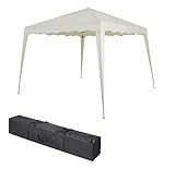 Faltbarer Pavillon 3x3m inkl. Tasche | wasserabweisend, UV 50+ Schutz | Pop Up Zelt, Faltpavillon Gartenzelt, Partyzelt, Capri | Klicksystem Metall-Gestänge (Creme)