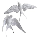 FUNOMOCYA 2 Stück Vogel Ornamente Realistische Schwalben Figur Wanddeko Wohnzimmer Esszimmer Kreative Resin Skulpturen Naturgetreu Dekorativ Einfache Pflege