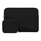 MOSISO Laptop Hülle Tasche Kompatibel mit MacBook Air/Pro Retina,13-13,3 Zoll Notebook,Kompatibel mit MacBook Pro 14 Zoll 2024-2021 M4 M3 M2 M1 Pro Max,Neopren Sleeve mit Klein Fall,Schwarz