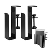 Dokeno Verstellbare Schreibtischseitenlaptop-Halterung, Laptop Ständer Vertikal Seitliches Stanzfreies Lagerregal für Schreibtisch Hängende-Notebook-Halterung Zum Festklemmen für Laptop, Dokumente