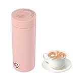 Wiefiche Kleiner tragbarer Wasserkocher, 400ml Tragbarer Reise-Wasserkocher, 3-5 Minuten Heizgeschwindigkeit Elektrischer Mini 300w Heizbecher for Heizen, Trinkwasser, Kaffee, Milch