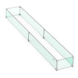 Skyflame Feuerstelle aus gehärtetem Glas, Windschutz für lineare Feuerstellen im Freien, dicke/klare stabile Füße, Baum-Gasschalenschutz, 198,1 x 27,9 cm, Glasabschirmungen für Propan, Außenterasse