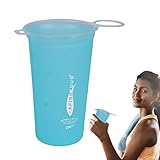 Faltbare Wasserbecher – Wasserbecher | Outdoor-Camping-Wasserbecher, Sport-Wasserflasche, tragbarer faltbarer Campingbecher für Wandern, Reisen, Outdoor, Indoor (200 ml) Himmelblau