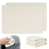 Vernerth 2 Stück Fensterleder 60 x 40 cm – natürliches Shammy Ledertuch zum Trocknen im Auto, fusselfrei und streifenfrei, saugfähiges Handtuch für Auto-Detailing, Glas, Spiegel, Fenster und Küche