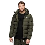 Superdry Herren Sports Steppjacke mit Kapuze Army Kaki L