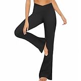 Neteson Flared Yogahose Damen Leggings High Waist Booucut Schlaghose Blickdicht Leggins Lang Bootleg Sporthose Bootcut Jogginghose Jazzpants Fitnesshose für Sport Yoga Tanz