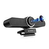 TONGVEO 4K Webcam Konferenzraum- Webkamera mit Mikrofon und Lautsprecher, Computer Videokamera Weitwinkel AI Auto Framing Doppelmikrofone Funktioniert mit Microsoft Teams, Zoom, Google Voice, PC