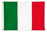 Aricona Italien Flagge 90x150 cm - Italienische Nationalflagge mit Messing-Ösen - Wetterfeste Fahne für Fahnenmast - 100% Polyester