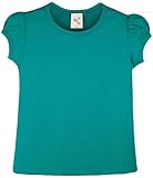 Lilax Mädchen Basic Kurzarm Puffärmel Rundhals Baumwolle T-Shirt, grün, 3 Jahre