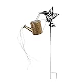 Gießkanne mit Solarlicht – Solarlicht in Kolibri-Form für Gartendekorationen im Freien – Dekoration für den Außenbereich mit Gartenheringen für Rasen Party Allee Veranda und