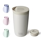 BOTTLE BOTTLE Thermobecher 350ml für Kaffee oder Tee, auslaufsicher und Easy Quick-Press-Verschluss, Isolierbecher Travel Mug Classic Grande (Grau)