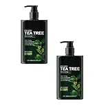 Teebaumöl Body Lotion, Für Gesicht Körper Und Füße Intensive Feuchtigkeitscreme Für Trockene Und Fettige Haut Anti-Falten Wirkung Mit Natürlichen Pflanzenextrakten Für Männer Und Frauen (2PCS, 300ML)