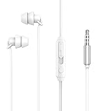 SUIOPPYUW Anti Noise Schlafkopfhörer mit Mikrofon Silikon Headset In Ear Universal Ohrhörer für Hotels Wohnzimmer, Doppel 3.5 mm Weiß