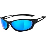 HELLY® - No.1 Bikereyes® | Bikerbrille, Motorrad Sonnenbrille, Motorradbrille | beschlagfrei, winddicht, bruchsicher | TOP Tragegefühl | Brille: flyer bar 3 (blau verspiegelt)