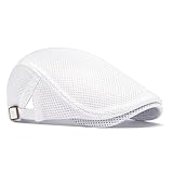 Tucnoeu 1 Stück Weiß Schiebermütze, Mesh Atmungsaktiv Schirmmützen, Leicht Schirmmützen für Herren, für Sport und Outdoor-Aktivitäten
